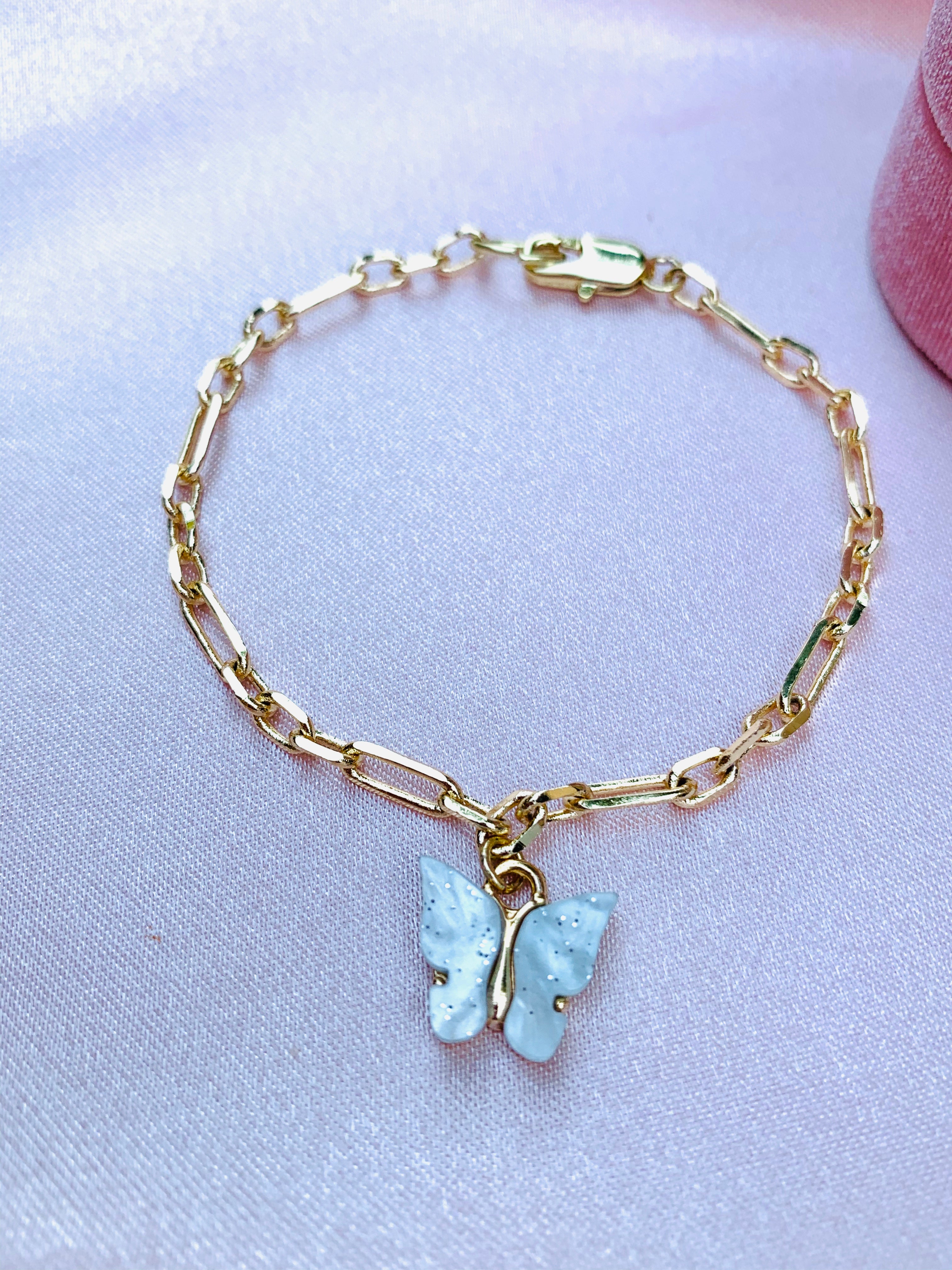 Blue Butterfly Gold Bracelet - Gratinsta
