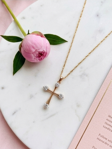 Cross necklace,bracelets,rings,earrings,accessories ,gold, #0017GC-17