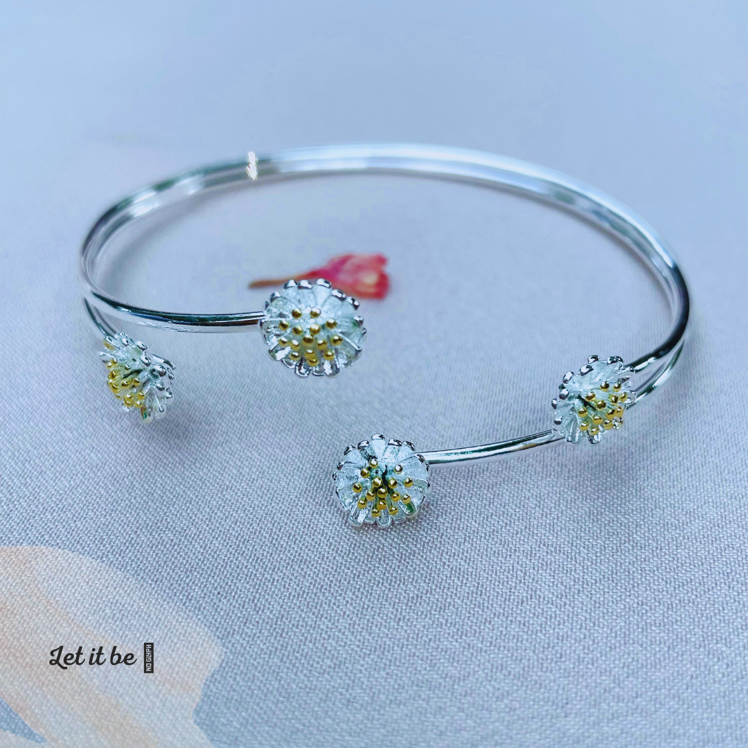 Daisy flower bracelet,jewelry bangle gift #013SDF-13