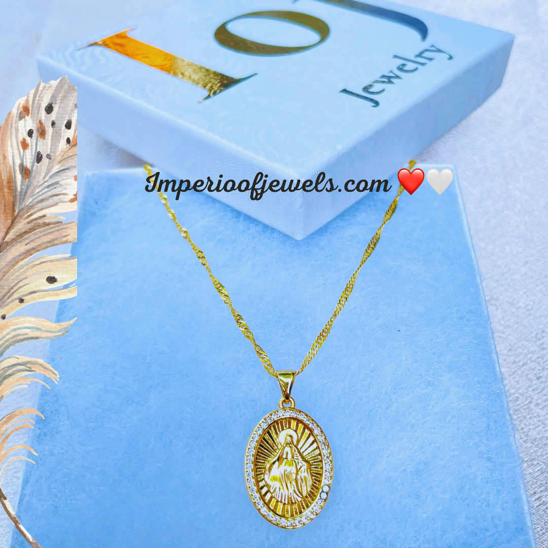 Gold plated virgin mary necklace,jewelry,gold,women,fashion,#0049GPN-49 .