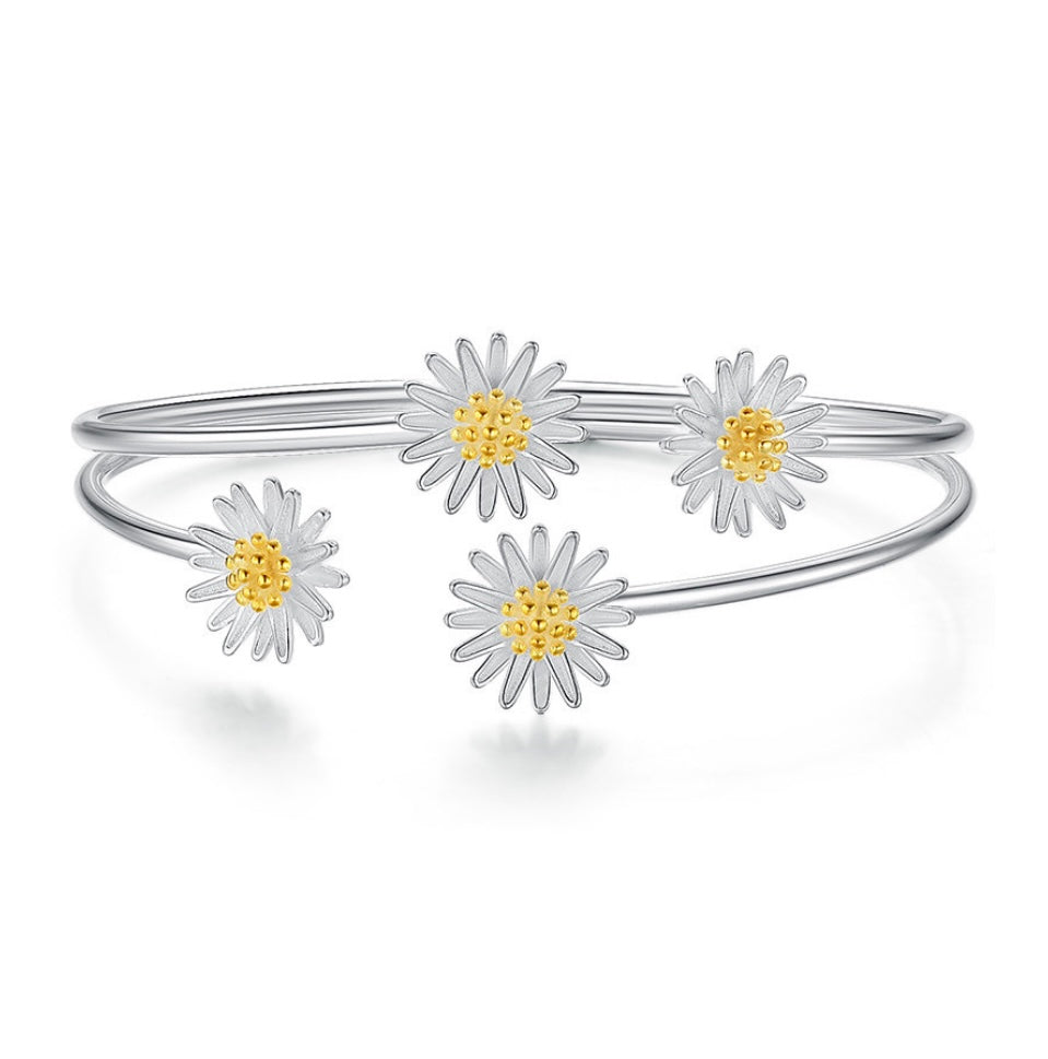 Daisy flower bracelet,jewelry bangle gift #013SDF-13