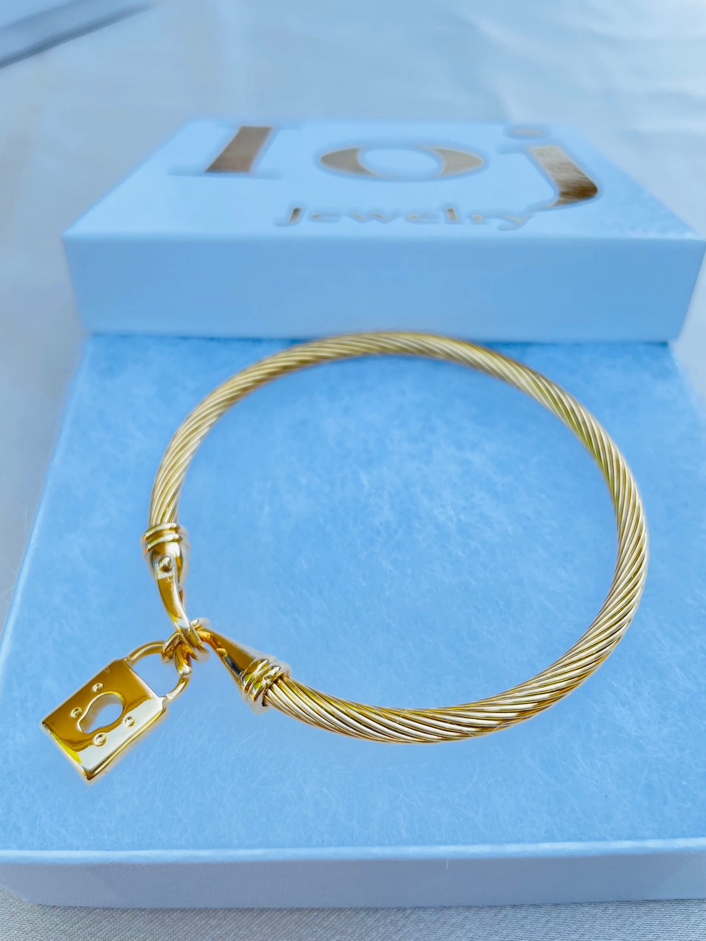 Cable lock bracelet women,charm,gold#023Clb-23