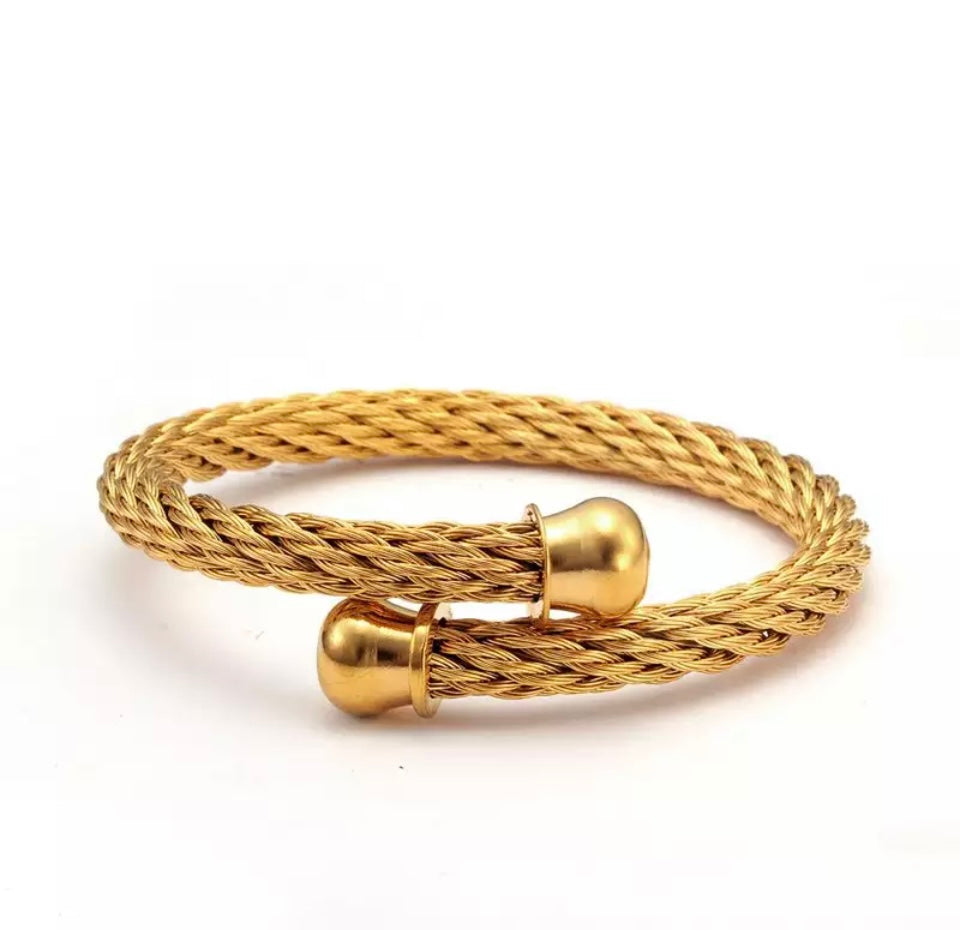 Cable open bracelet ,chain,gold,cuff,bangles#029cob-29