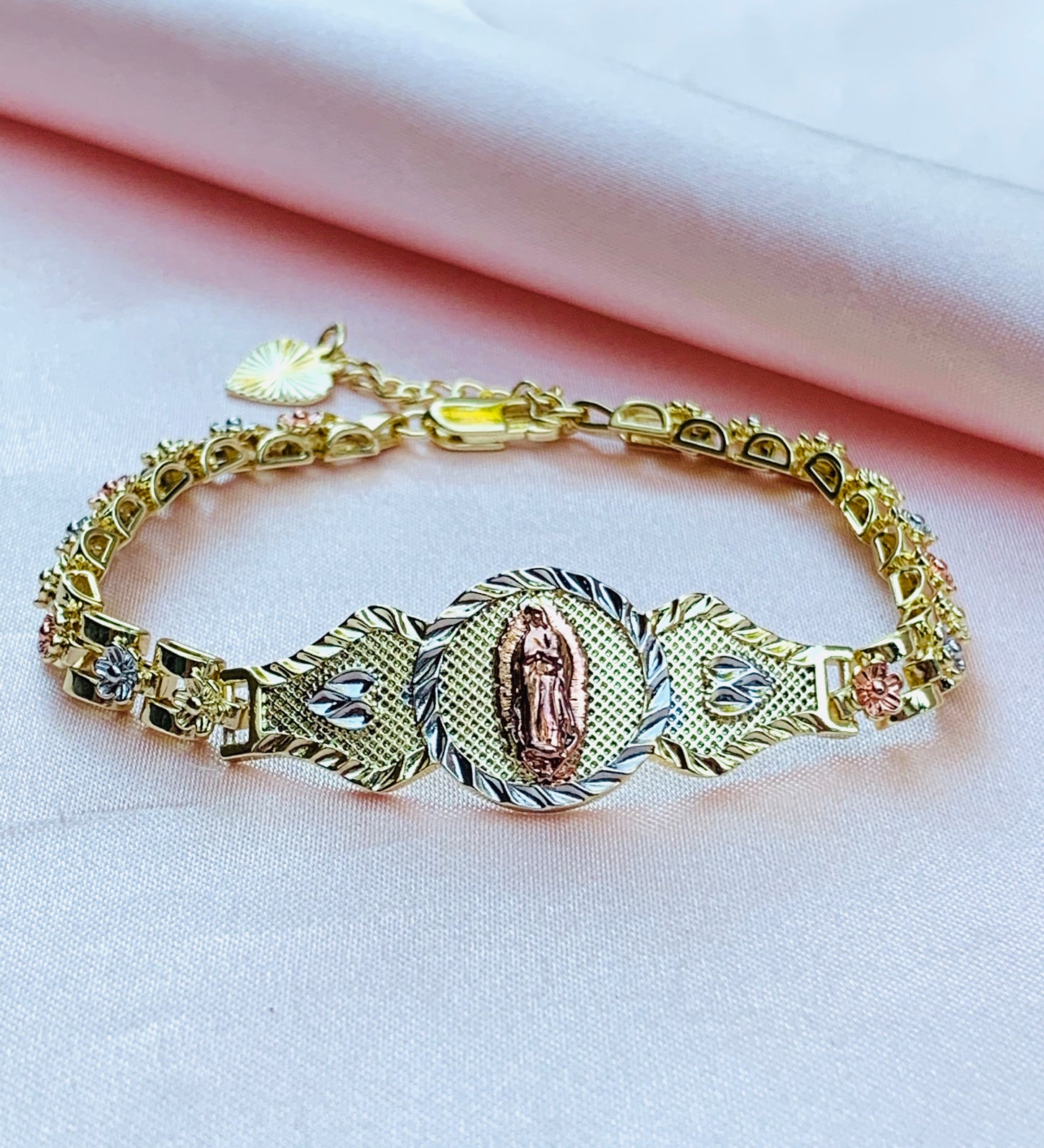 Gold plated virgin mary Bracelet/Mother Mary Butterfly bracelet/#063GPB0